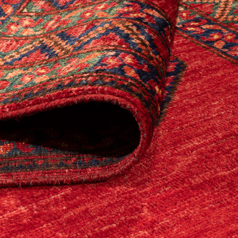 Runner Afghan Rug - Kunduz - 237 x 83 cm - red