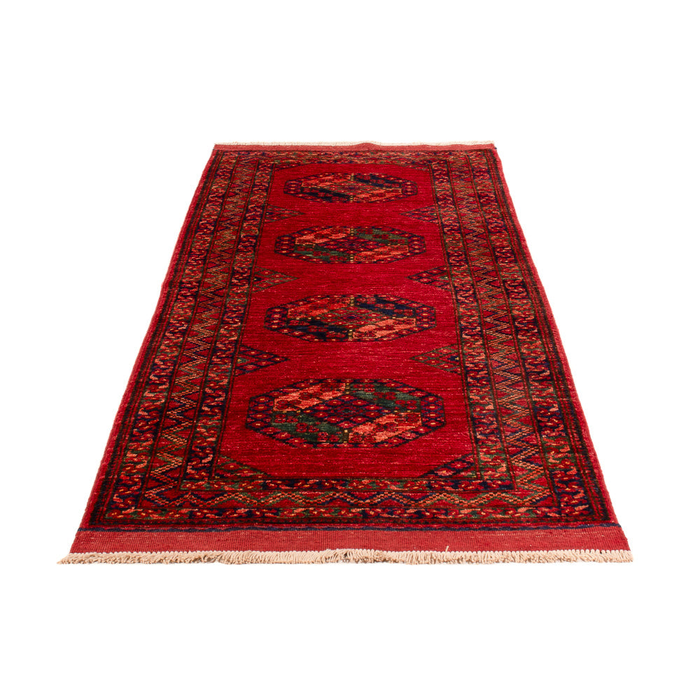 Runner Afghan Rug - Kunduz - 237 x 83 cm - red