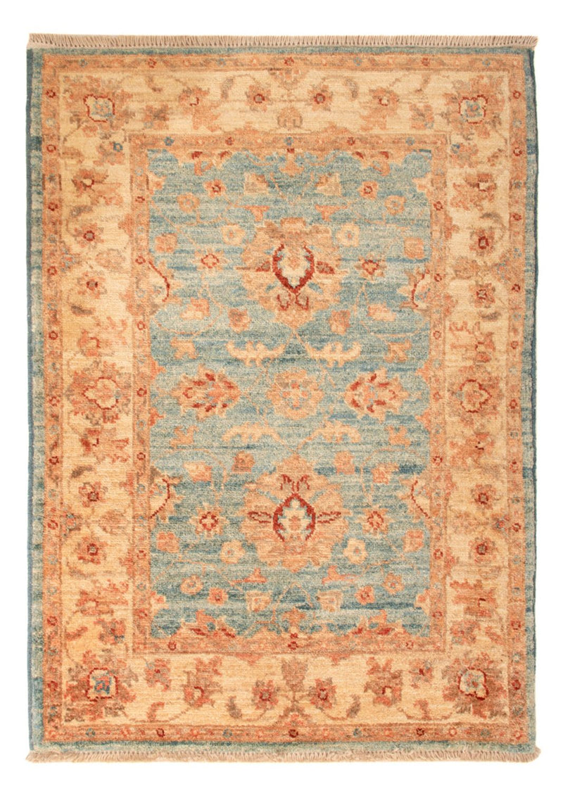 Ziegler Teppich - 90 x 67 cm - hellblau