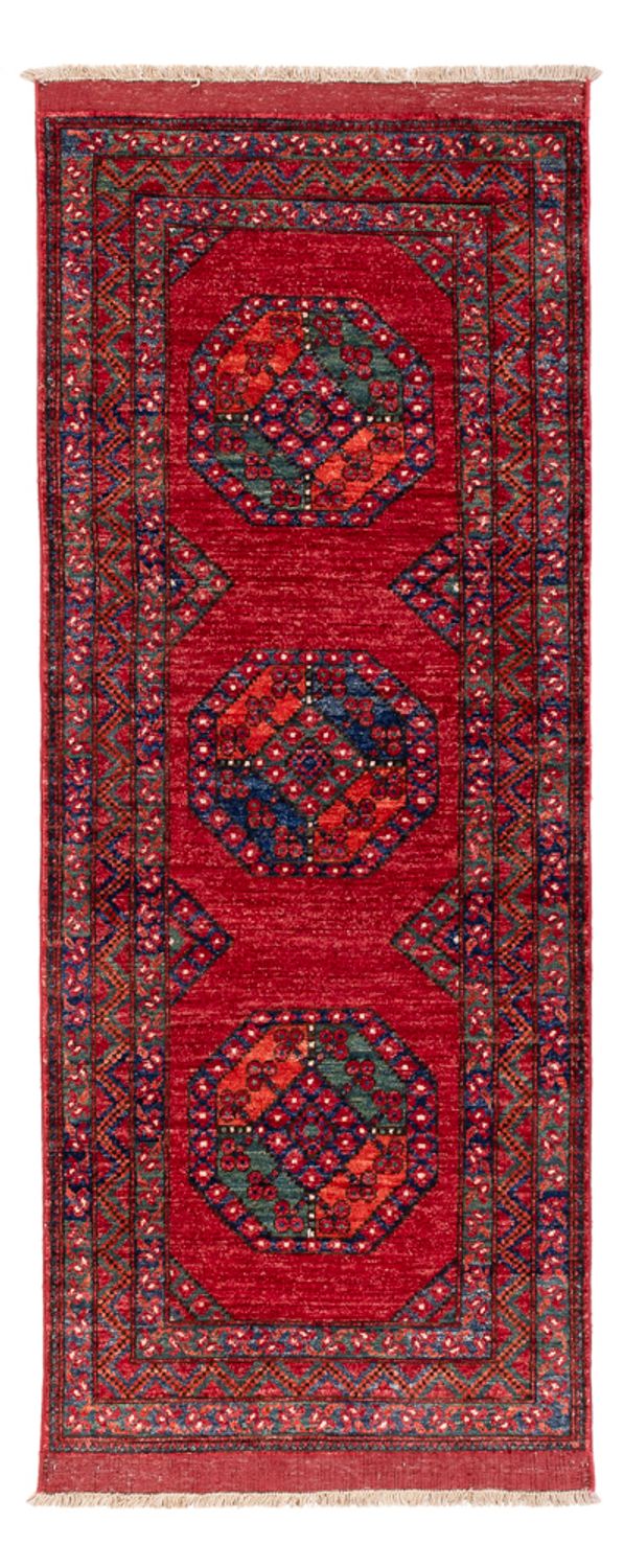 Runner Afghan Rug - 216 x 87 cm - red