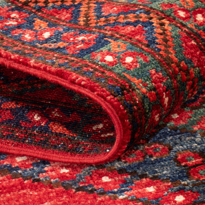 Runner Afghan Rug - 216 x 87 cm - red