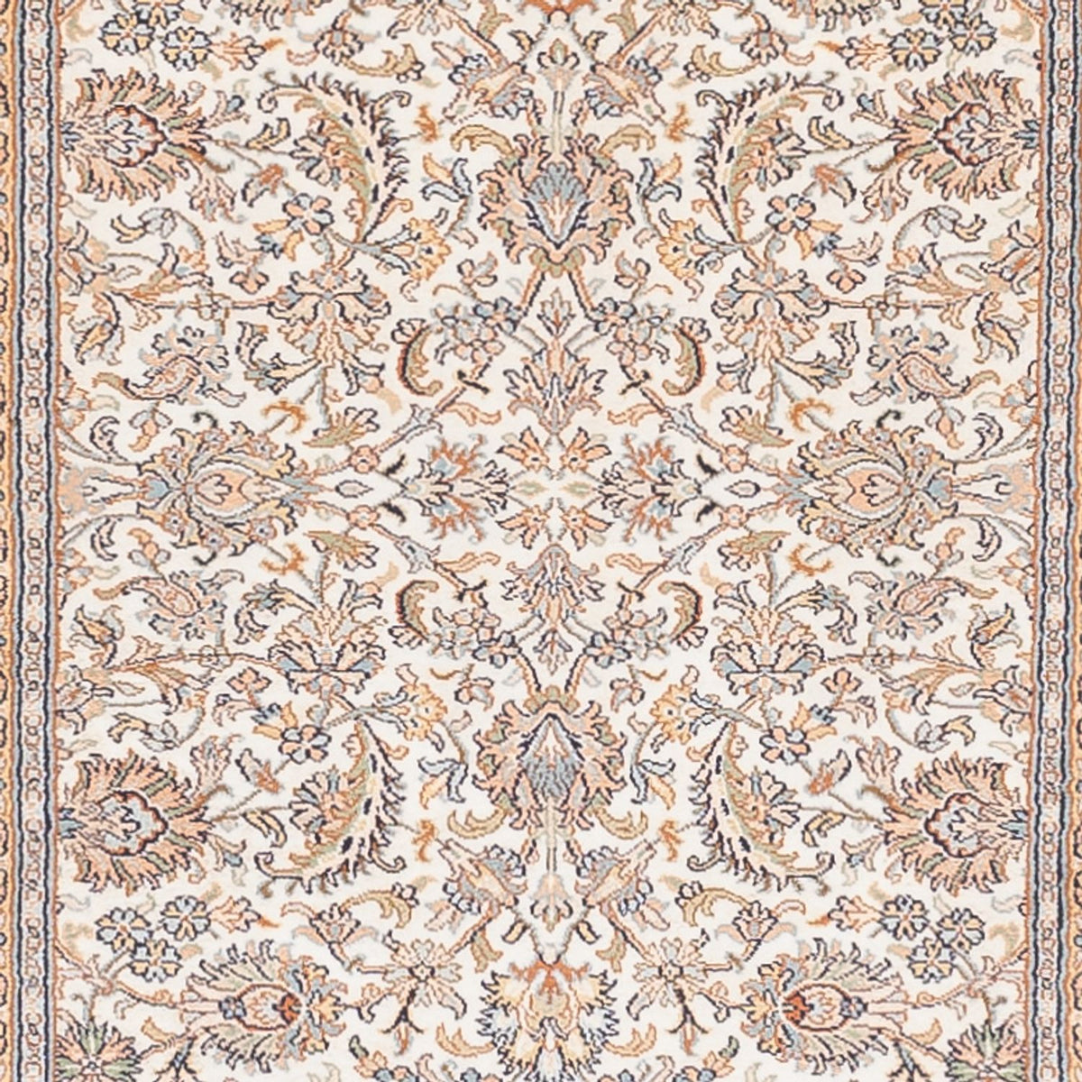 Runner Silk Rug - Kashmir Silk - 447 x 98 cm - cream