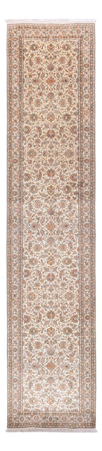 Runner Silk Rug - Kashmir Silk - 444 x 94 cm - beige