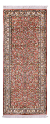 Runner Silk Rug - Kashmir Silk - 188 x 78 cm - light red