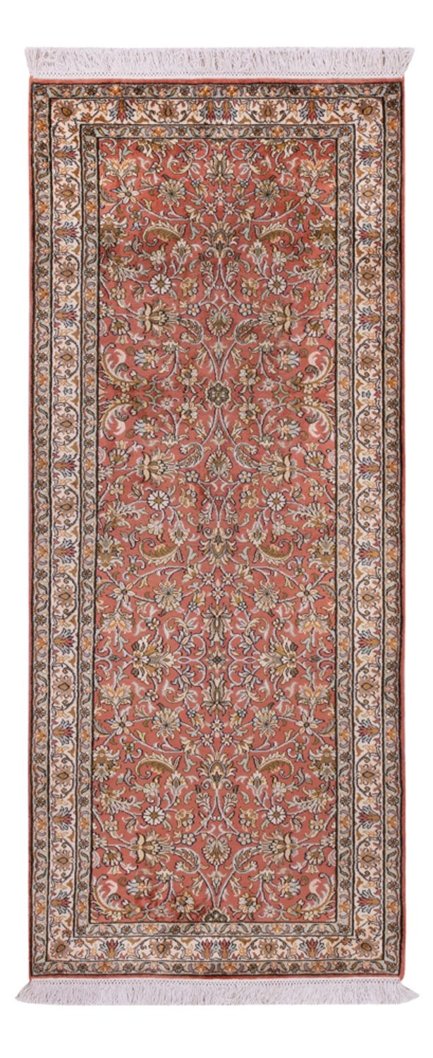 Runner Silk Rug - Kashmir Silk - 188 x 78 cm - light red
