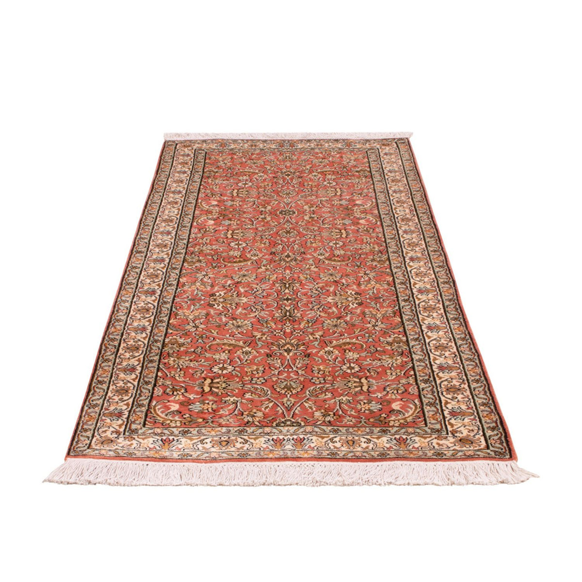 Runner Silk Rug - Kashmir Silk - 188 x 78 cm - light red