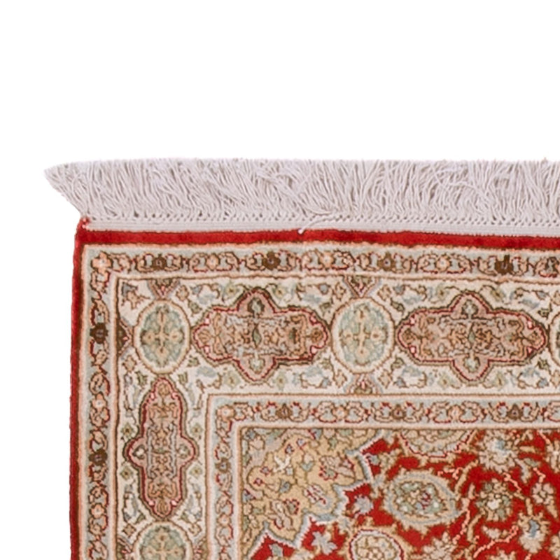Runner Silk Rug - Kashmir Silk - 251 x 81 cm - red