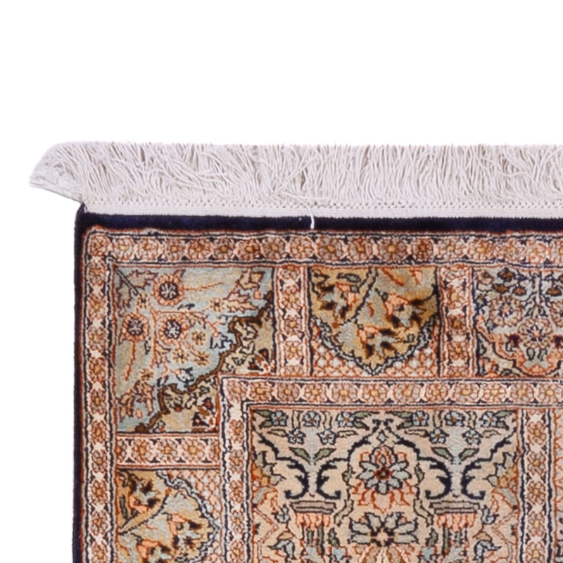 Runner Silk Rug - Kashmir Silk - 237 x 79 cm - dark beige
