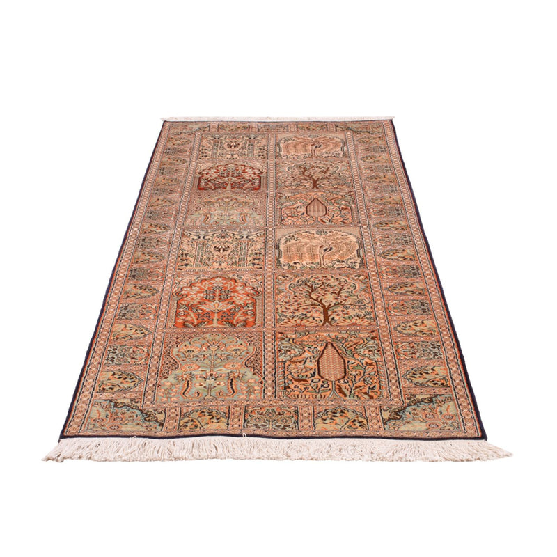 Runner Silk Rug - Kashmir Silk - 237 x 79 cm - dark beige