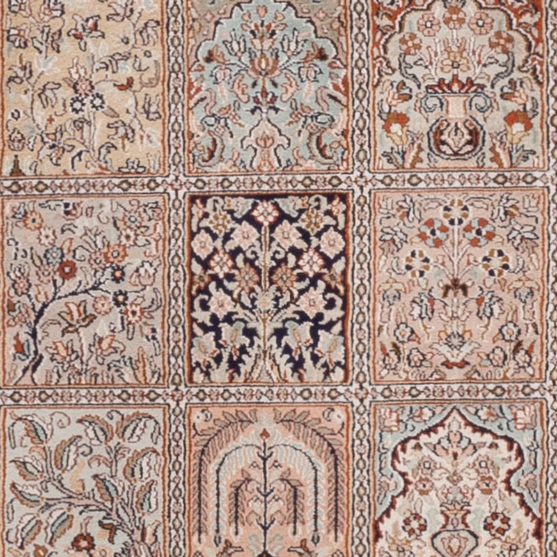 Runner Silk Rug - Kashmir Silk - 298 x 77 cm - dark beige