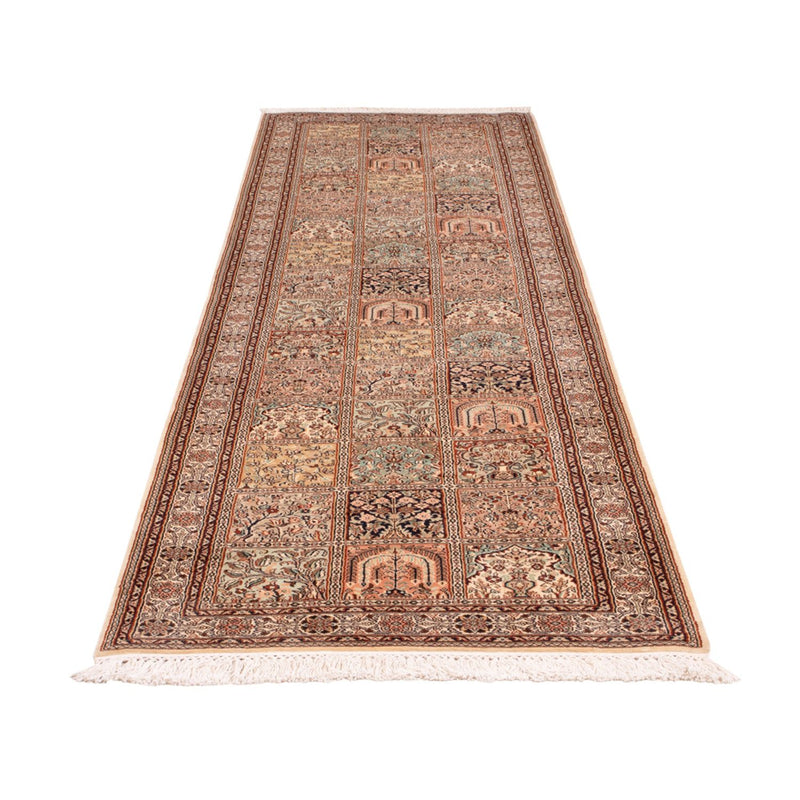 Runner Silk Rug - Kashmir Silk - 298 x 77 cm - dark beige