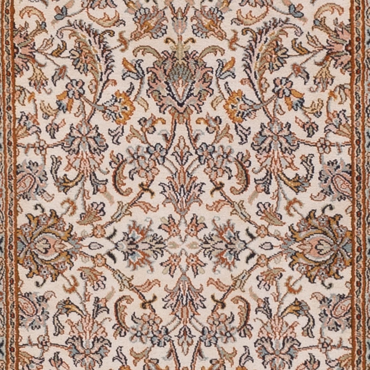 Runner Silk Rug - Kashmir Silk - 325 x 76 cm - light beige