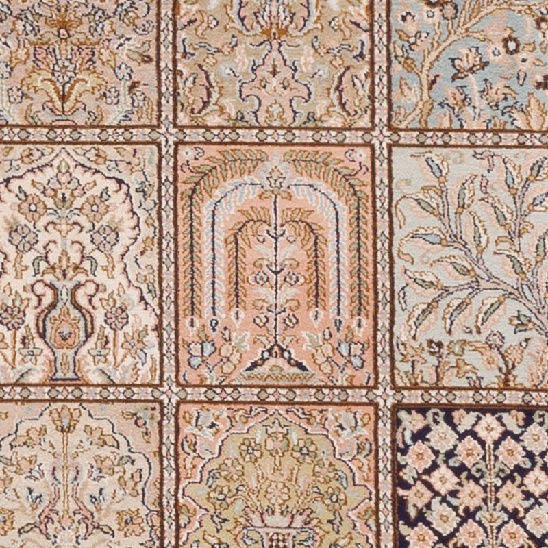 Runner Silk Rug - Kashmir Silk - 304 x 77 cm - dark beige