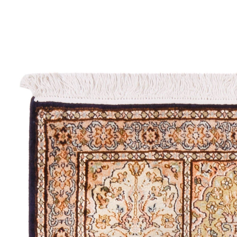 Runner Silk Rug - Kashmir Silk - 304 x 77 cm - dark beige