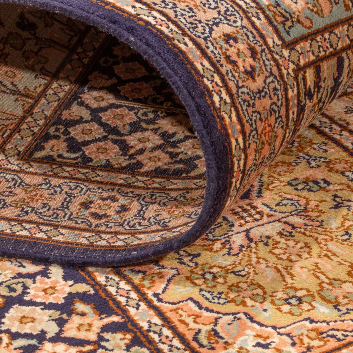 Runner Silk Rug - Kashmir Silk - 304 x 77 cm - dark beige