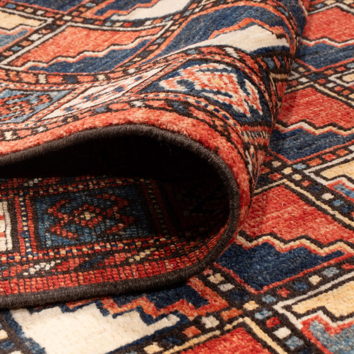 Afghan Rug - 215 x 176 cm - multicolored