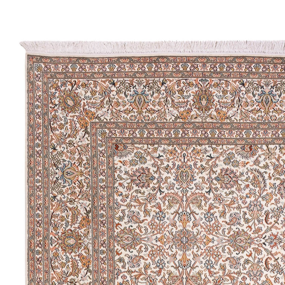 Silk Rug - Kashmir Silk - 318 x 216 cm - dark beige