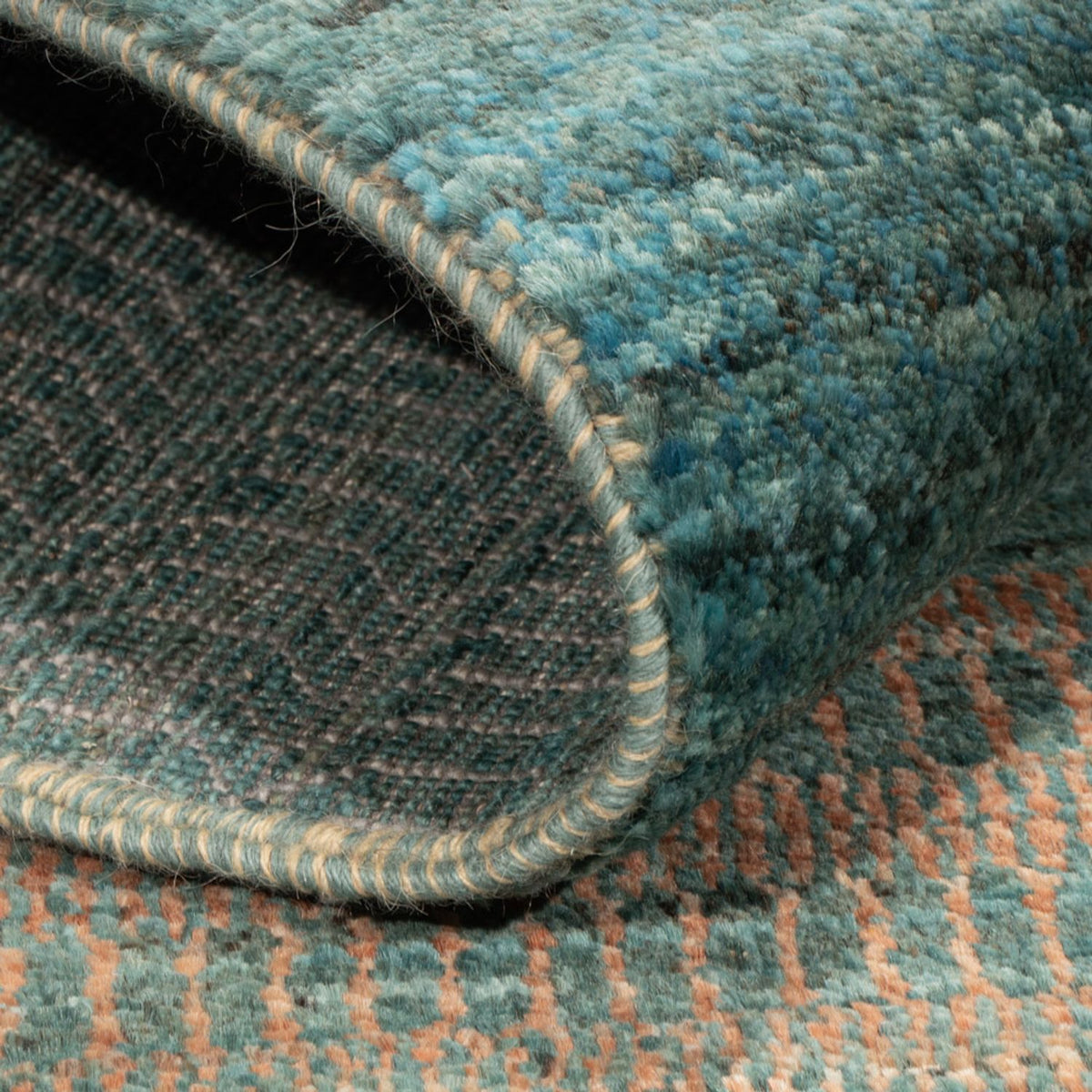 Designer Rug - 195 x 154 cm - dark green