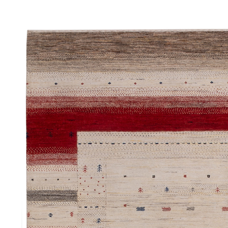 Gabbeh Rug - Loribaft Indus - 242 x 176 cm - light beige