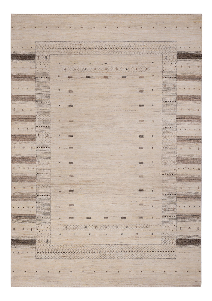 Gabbeh Rug - Loribaft Indus - 246 x 176 cm - light beige