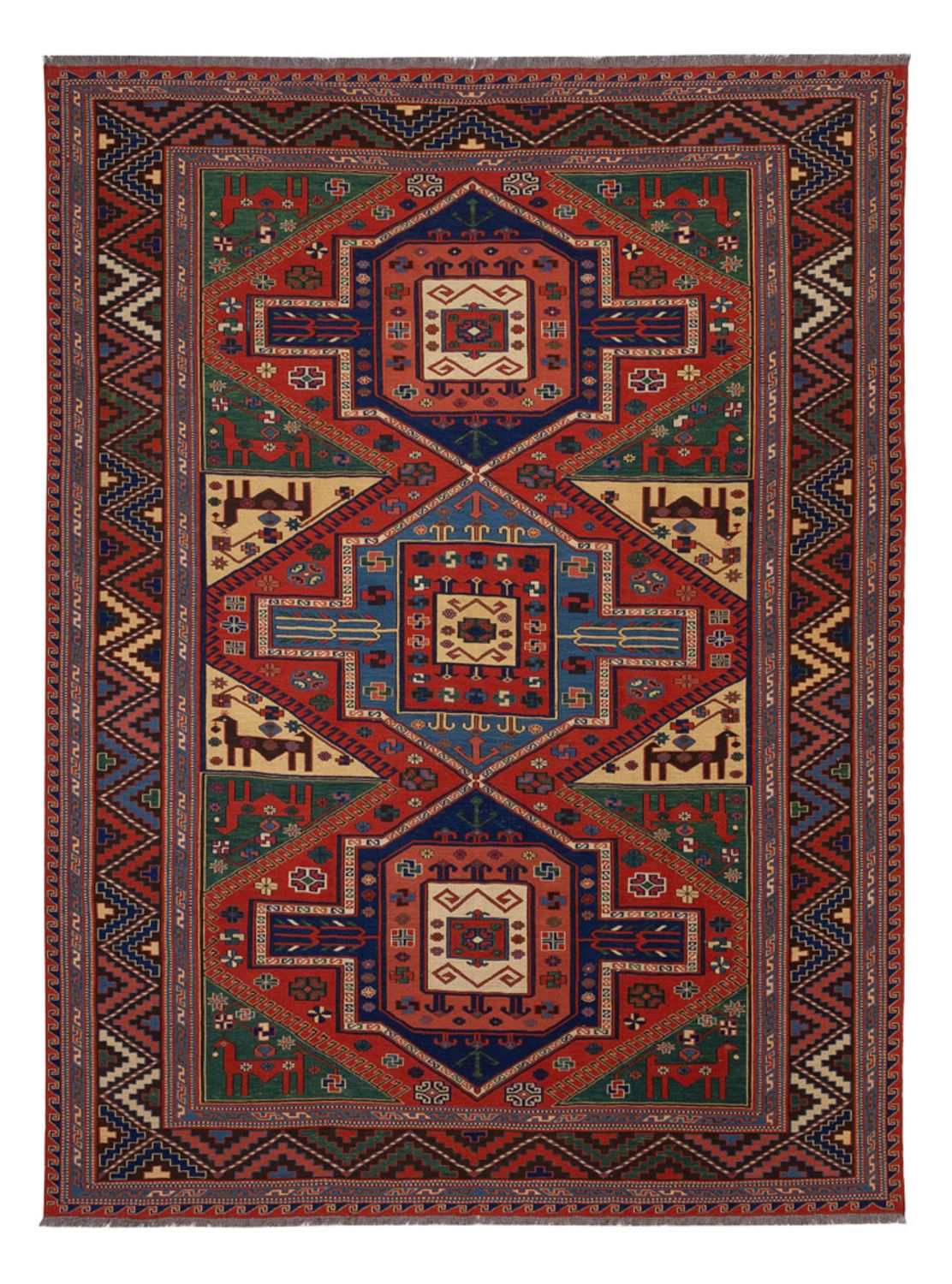 Kelim Rug - Oriental - Soumak - 276 x 205 cm - red