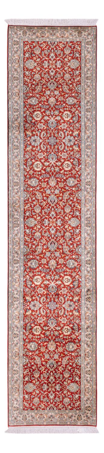 Runner Silk Rug - Kashmir Silk - 363 x 79 cm - red