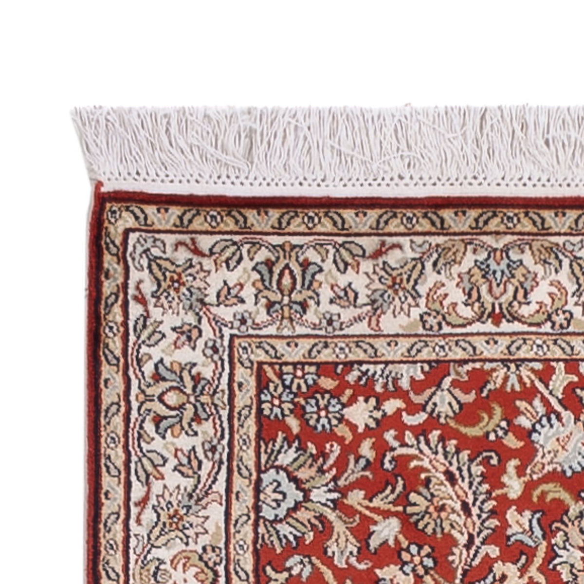 Runner Silk Rug - Kashmir Silk - 241 x 76 cm - red
