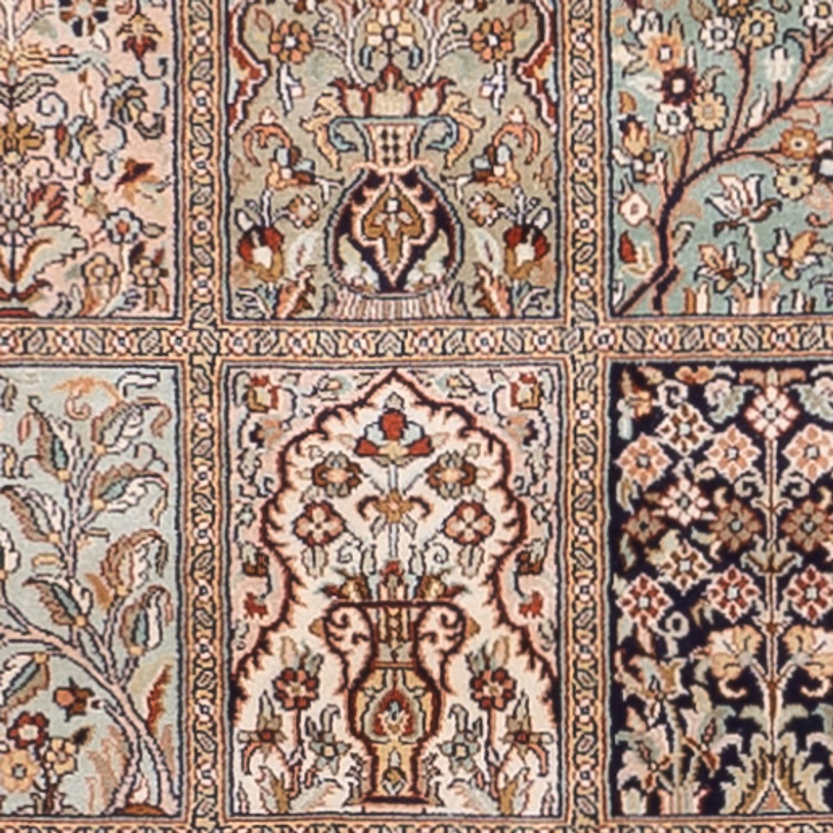 Runner Silk Rug - Kashmir Silk - 304 x 79 cm - dark beige