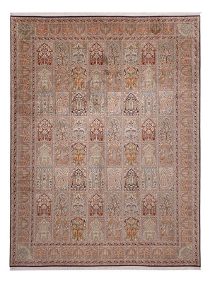 Silk Rug - Kashmir Silk - 362 x 274 cm - dark beige