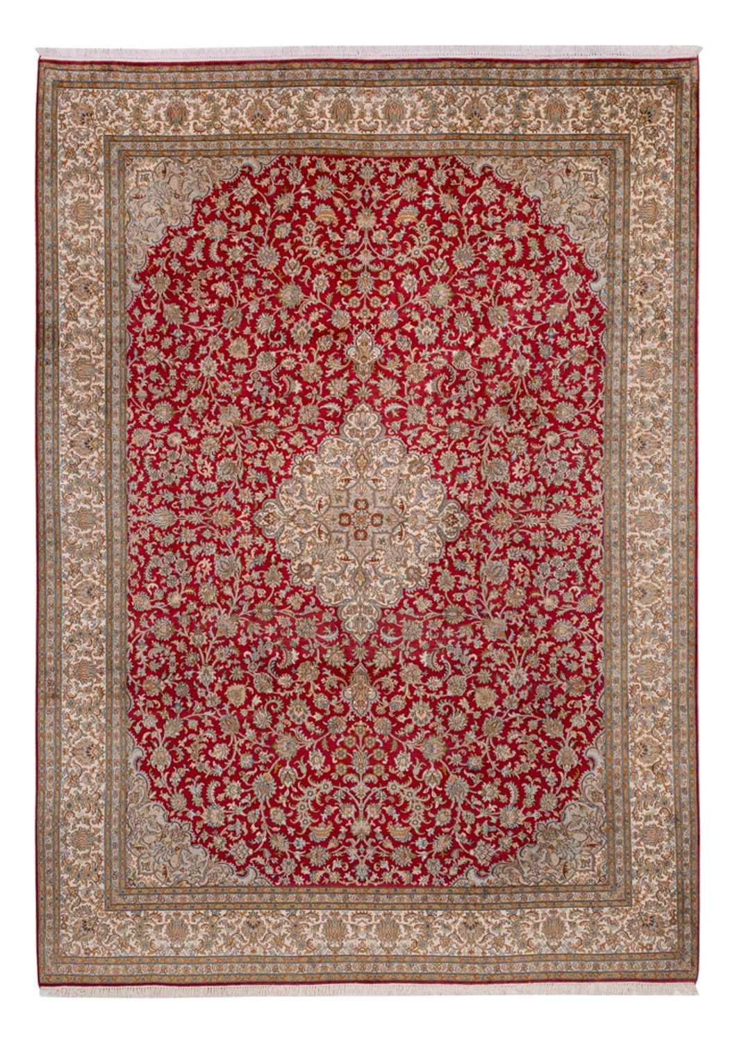 Silk Rug - Kashmir Silk - 339 x 244 cm - red