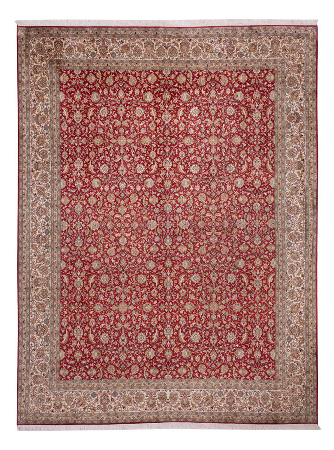 Silk Rug - Kashmir Silk - 369 x 279 cm - red