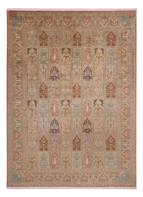 Silk Rug - Kashmir Silk - 381 x 273 cm - dark beige