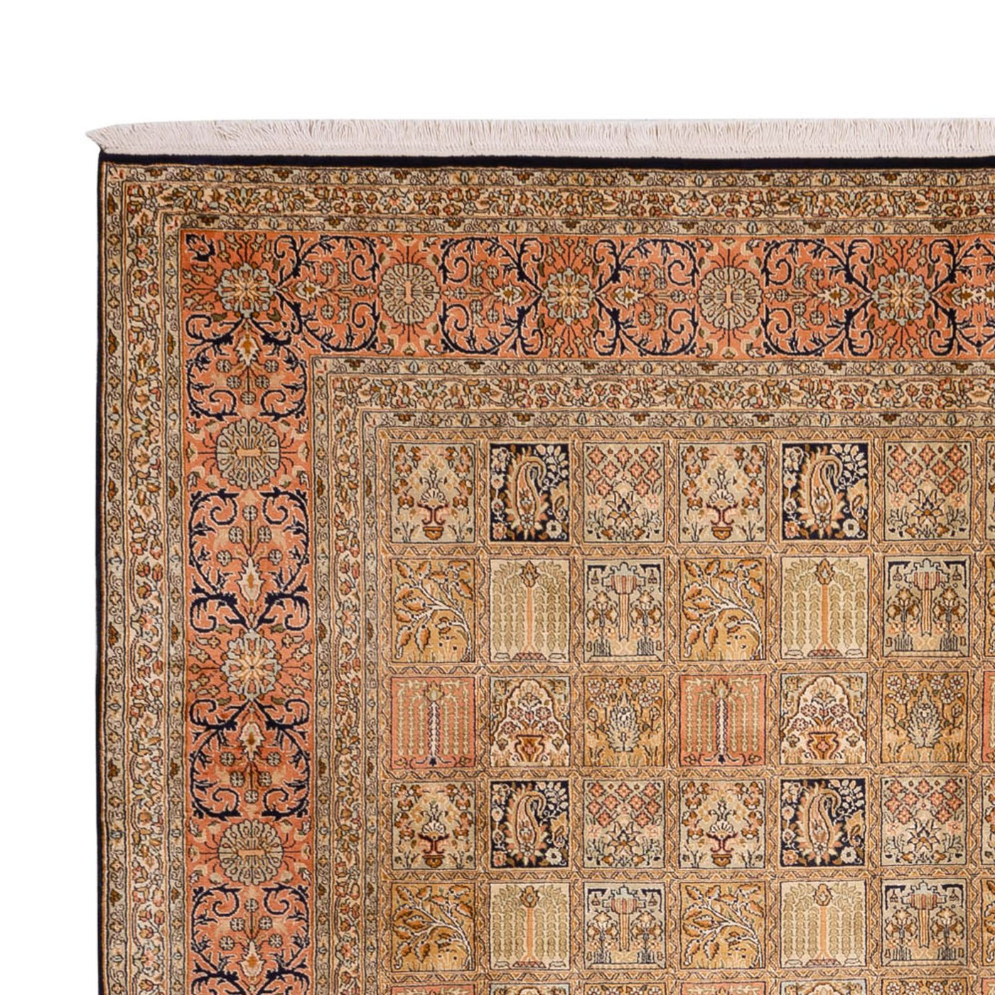 Seidenteppich - Kaschmir Seide - 339 x 246 cm - dunkelbeige