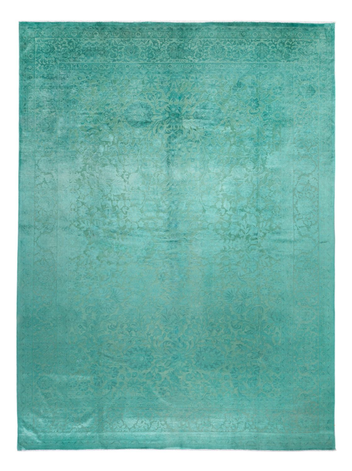 Designer Rug - Vintage/Overdyed - 428 x 311 cm - green