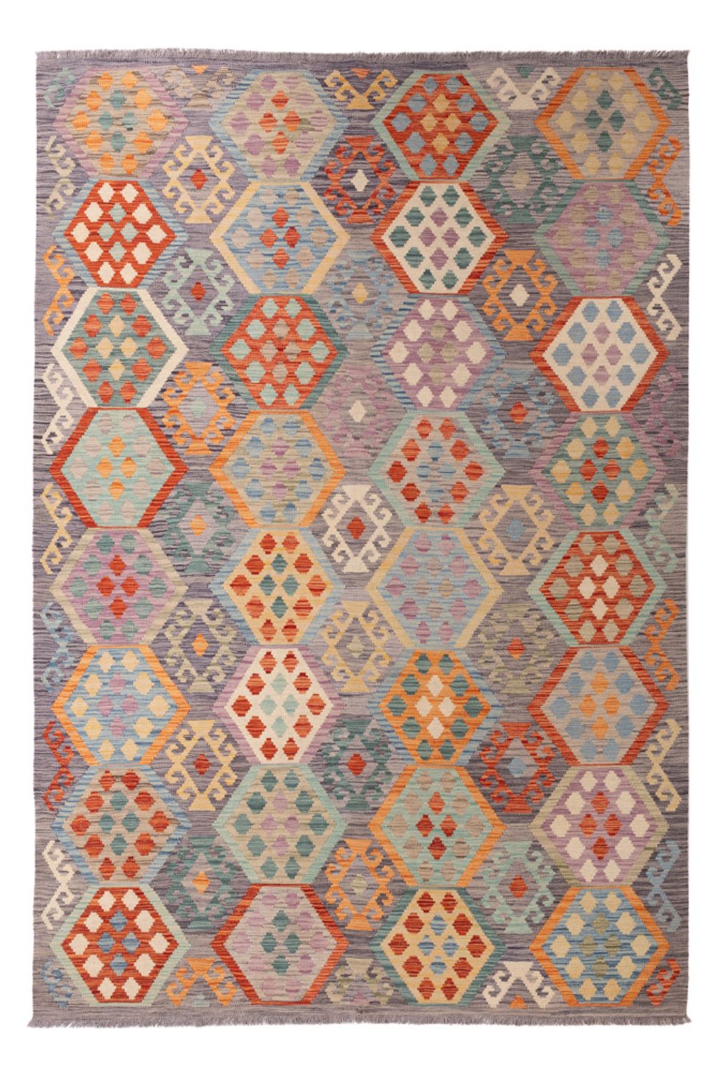 Kelim Rug - Splash - 293 x 193 cm - multicolored