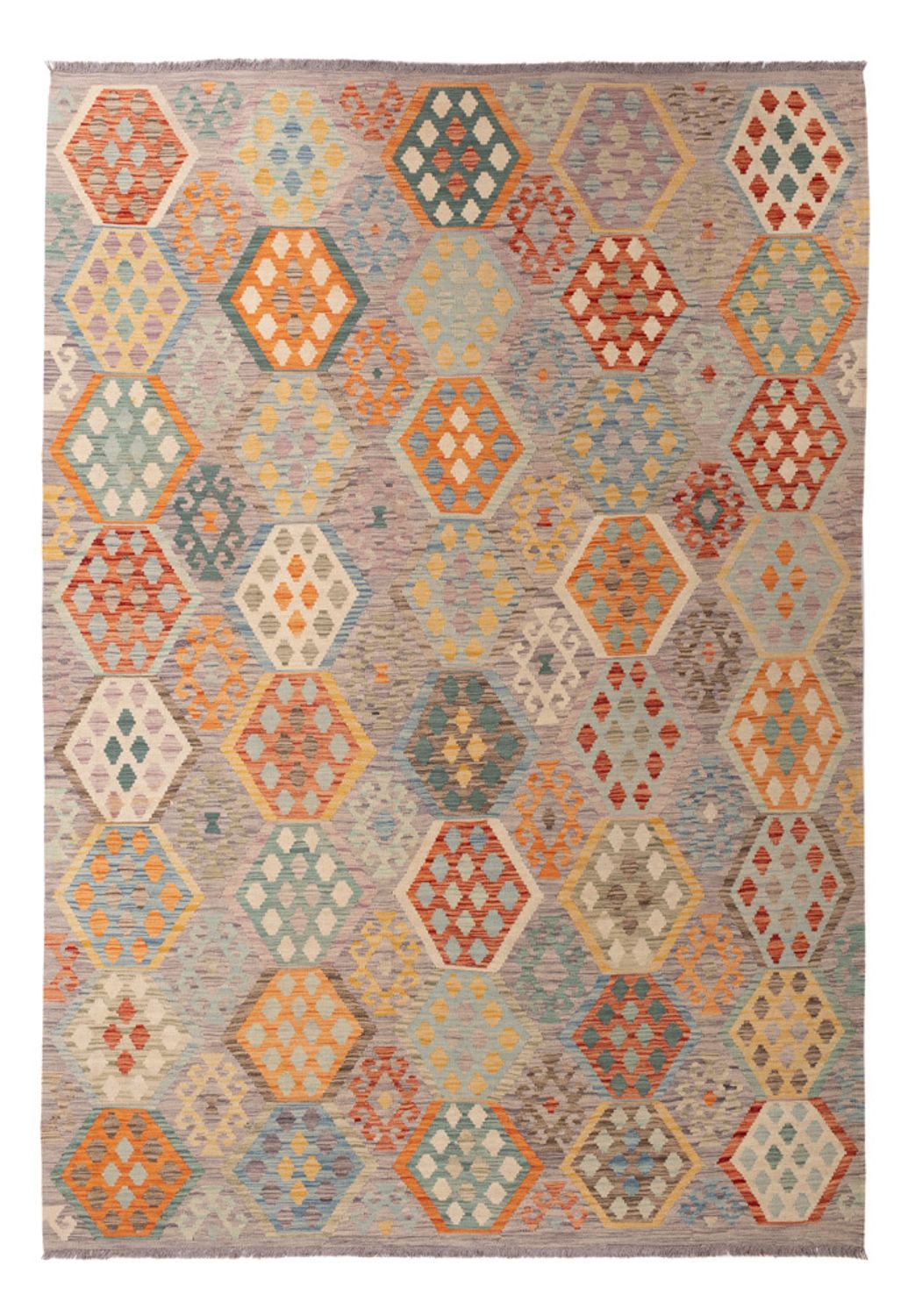 Kelim Rug - Splash - 298 x 207 cm - multicolored