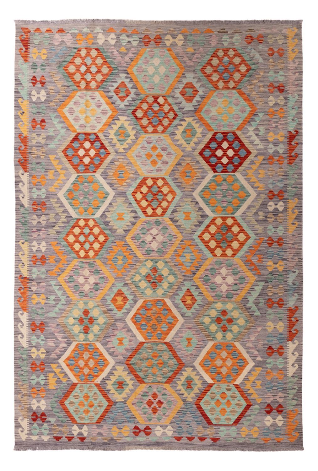 Kelim Rug - Splash - 296 x 200 cm - multicolored
