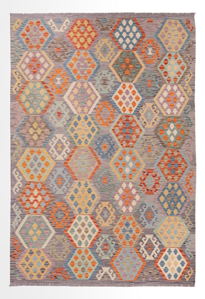 Kelim Rug - Splash - 296 x 205 cm - multicolored