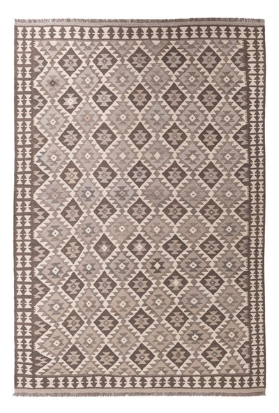 Kilim Maimana Rug 198x293cm - Wool Rug - light grey