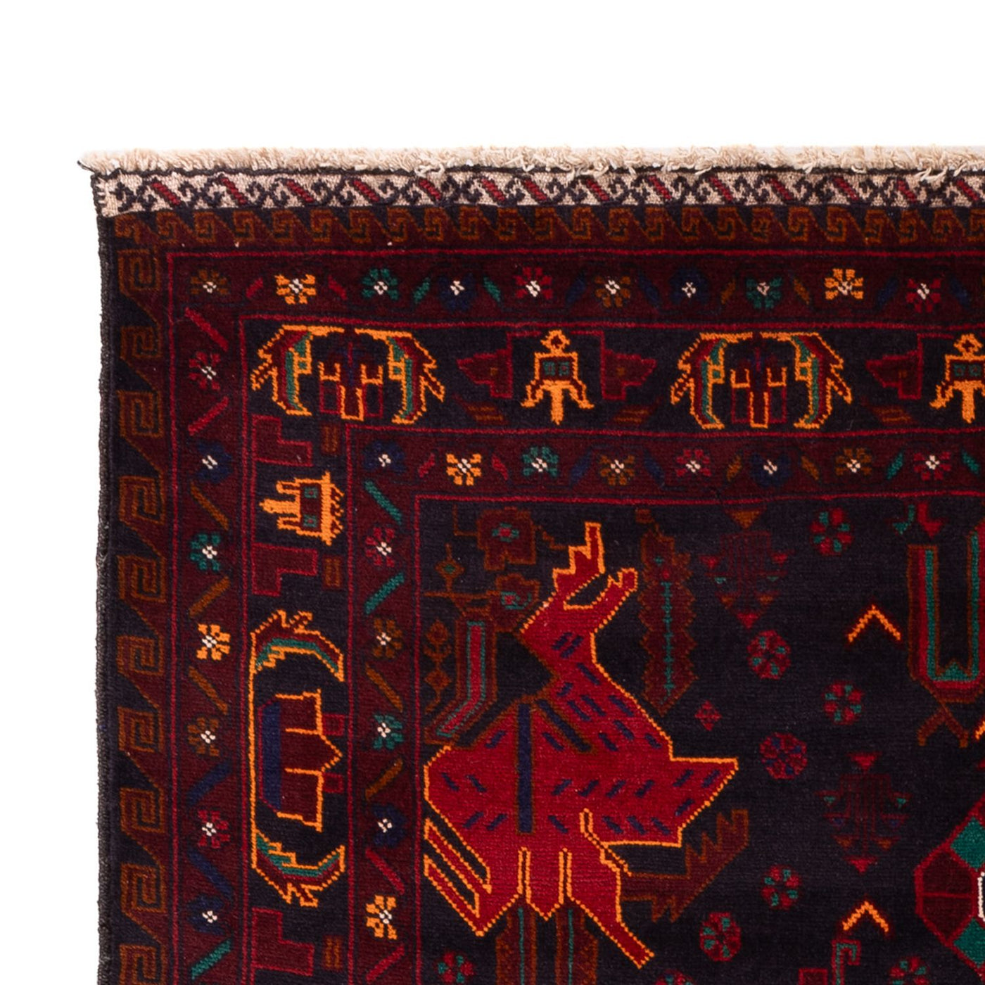 Belutsch Teppich - 207 x 127 cm - dunkelrot