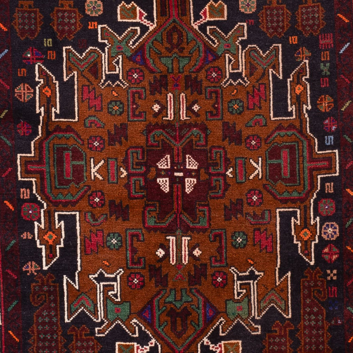 Runner Belutsch Rug - 222 x 103 cm - dark red