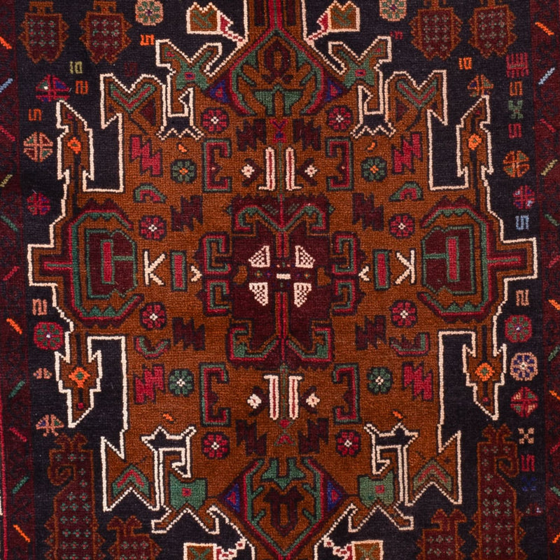 Runner Belutsch Rug - 222 x 103 cm - dark red