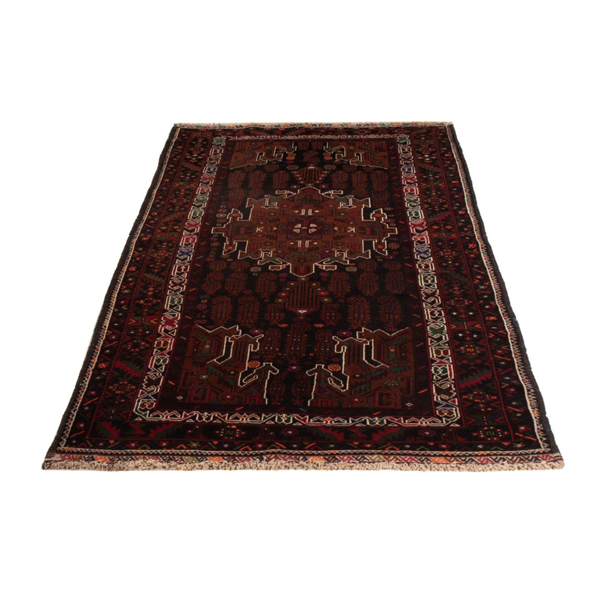 Runner Belutsch Rug - 222 x 103 cm - dark red