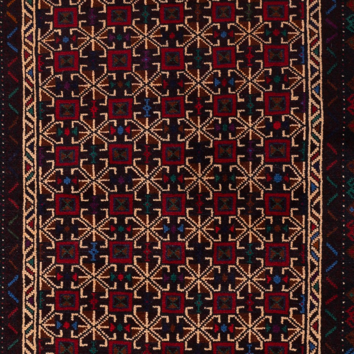 Runner Belutsch Rug - 200 x 114 cm - dark red