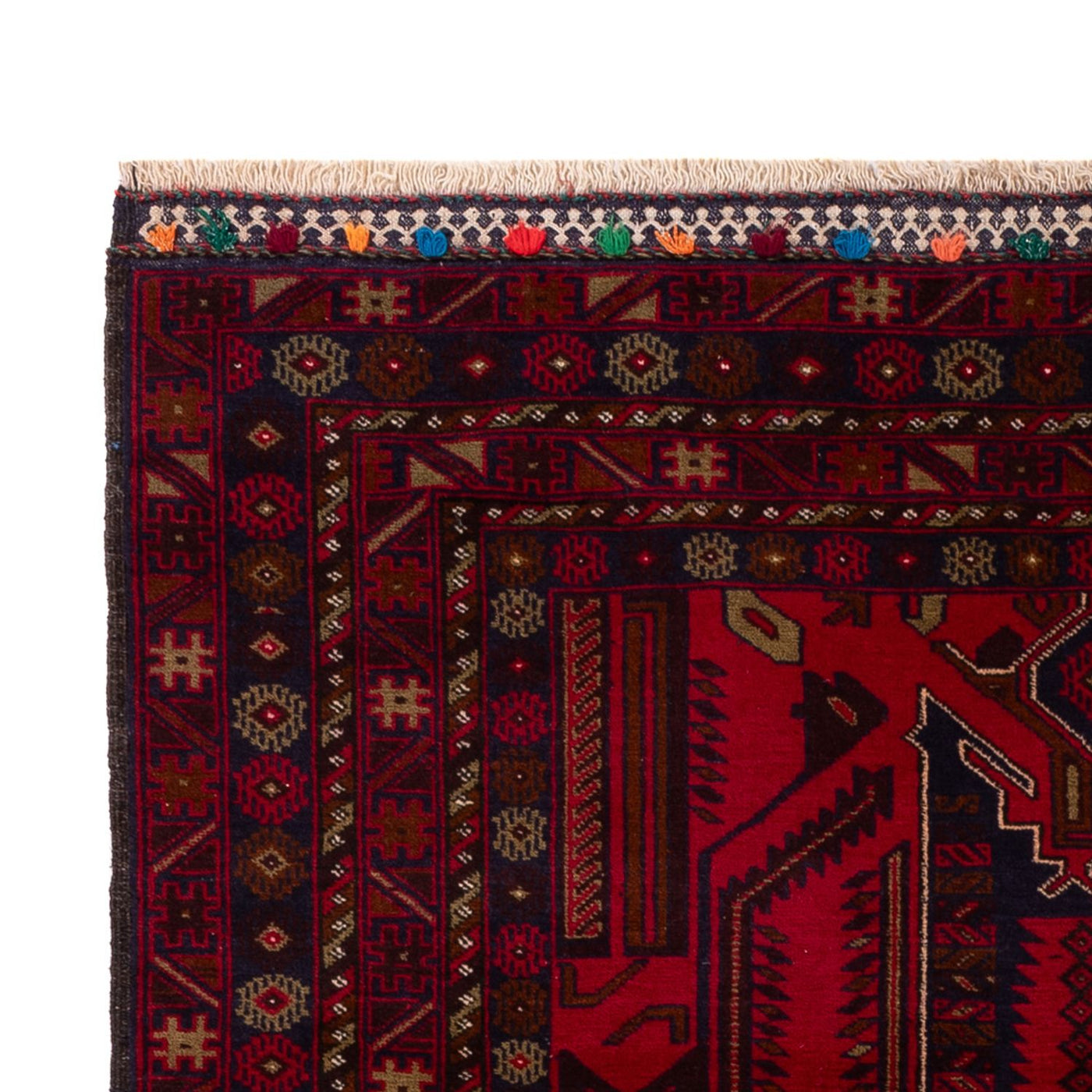 Belutsch Teppich - 184 x 116 cm - dunkelrot