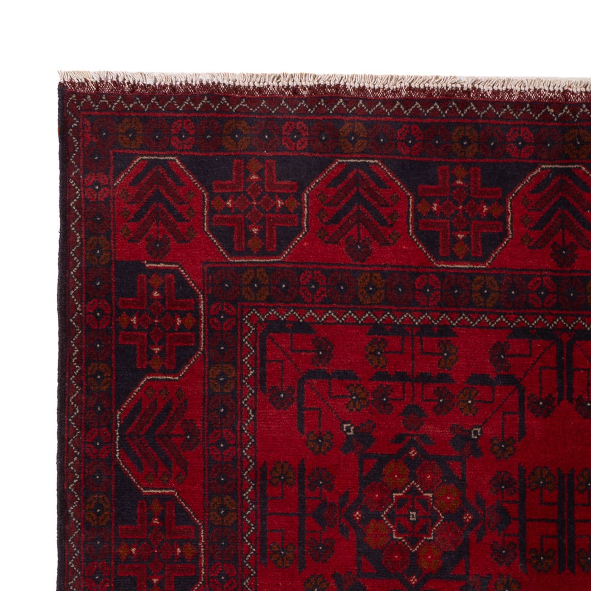 Afghan Rug - Kunduz - 201 x 126 cm - dark red