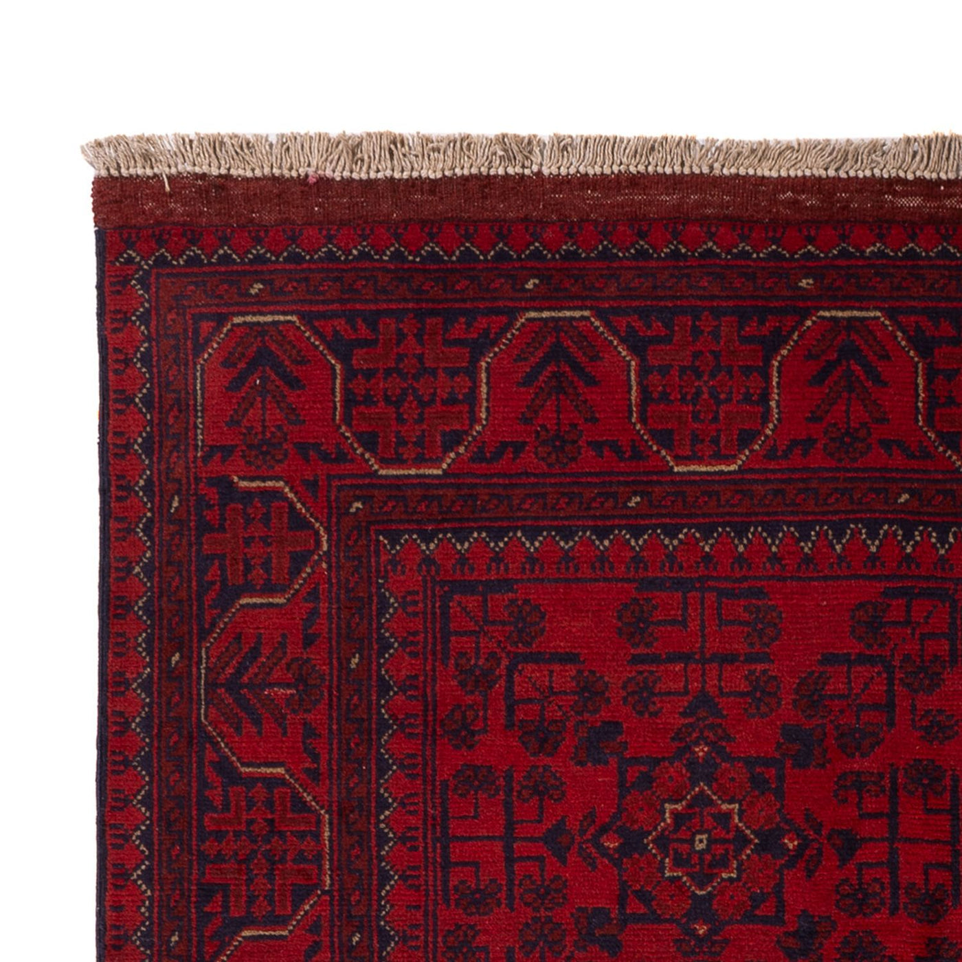 Afghan Teppich - Kunduz - 193 x 124 cm - dunkelrot