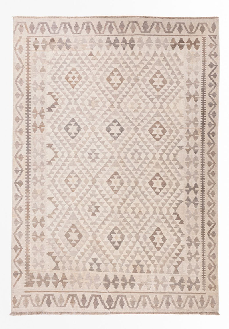 Kelim Rug - Splash - 286 x 202 cm - light grey