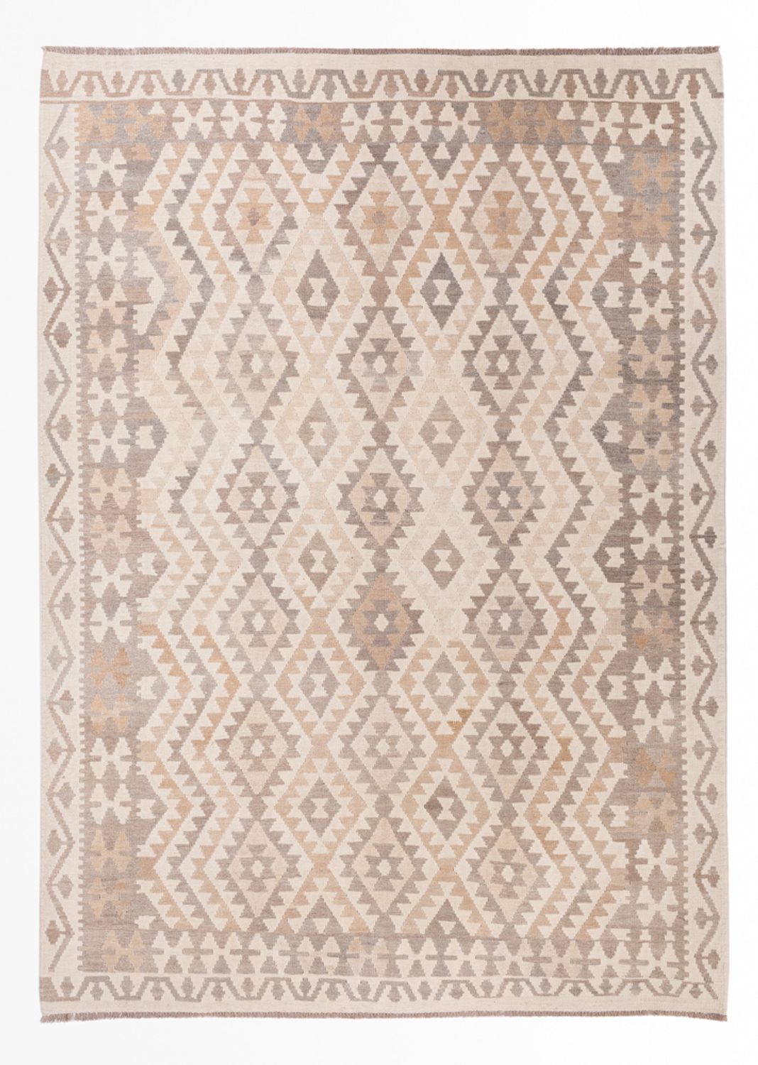 Kelim Rug - Splash - 291 x 207 cm - light grey