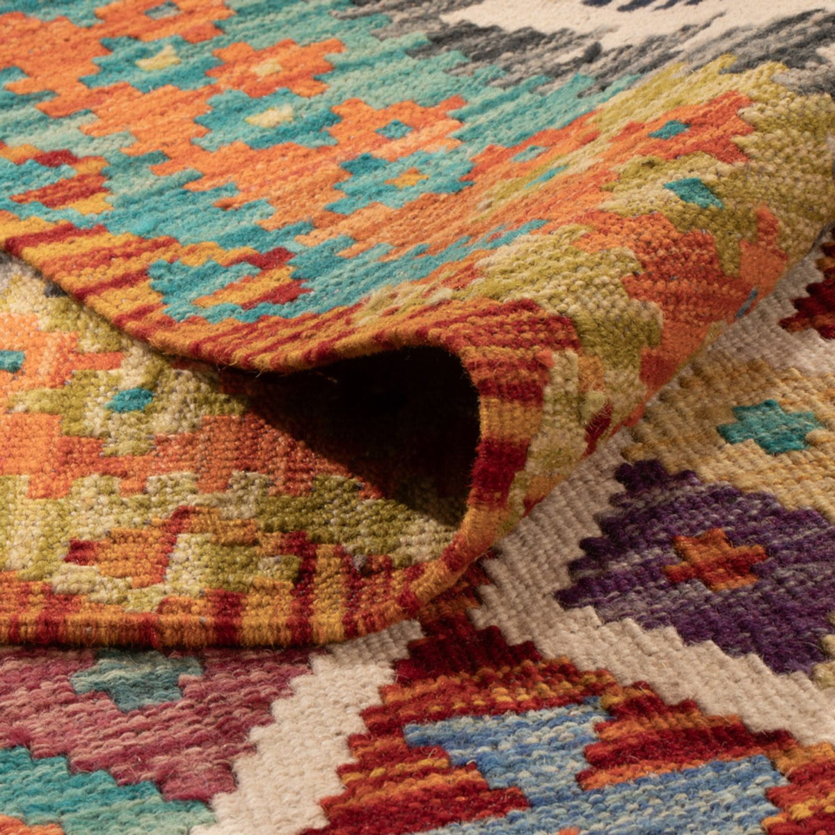 Kelim Rug - Splash - 307 x 205 cm - multicolored